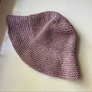 Urban outfitters lilac straw bucket hat